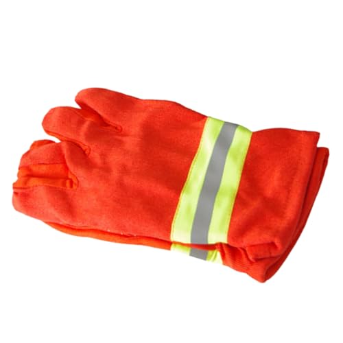 Homoyoyo 1 Paar Feuerhemmende Isolierhandschuhe Ofenhandschuhe hitzebeständig kalt Griff Kerle safety gloves work gloves Reflektierende Handprotektoren Rettungsschutzhandschuhe Baumwollgarn von Homoyoyo