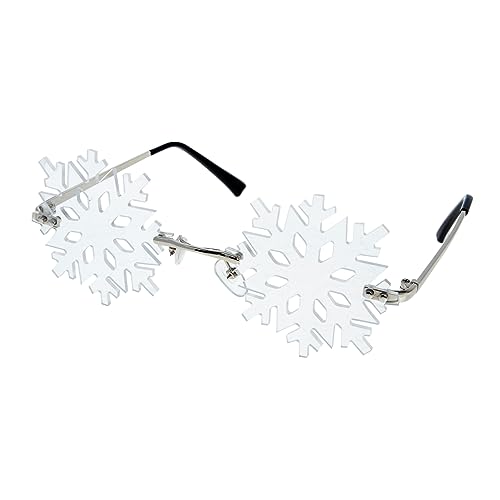 Homoyoyo 1 Paar Schneeflocken- Randlose Weihnachts- faschingsbrille karnevalsbrille schnapsgläser weihnachtsdeko Partyzubehör Schneeflocken-Brille Stk von Homoyoyo