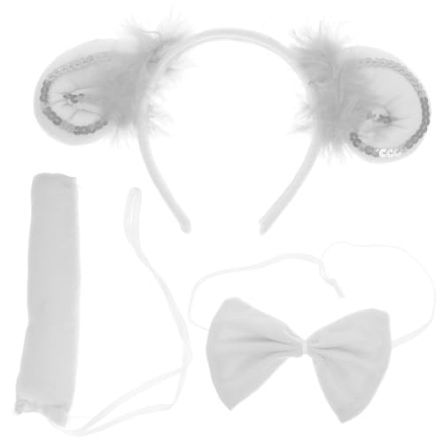 Homoyoyo 1 Set Schaf-Kostüm-Zubehör-Set Schaf-Ohren Haarband Und Fliege Tier-Kostüm-Zubehör-Set Für Erwachsene Halloween Cosplay Party von Homoyoyo