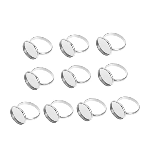 Homoyoyo 10 Stück Verstellbare Ringrohlinge 16mm Für DIY Schmuck – Basteln Sie Individuelle Fingerringe Mit Klebeplatte Und Lünette – Ideal Für Kreative Projekte Und Schmuckherstellung von Homoyoyo