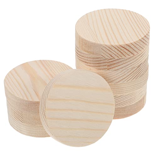 Homoyoyo 10 Stücke Runde Holzscheiben Aus Hochwertigem Naturholz - Unvollendete Holzplatten in Der Größe 5x1 Cm - Ideal Für DIY Handwerksprojekte Dekoration Und Kreative Mittelstücke von Homoyoyo