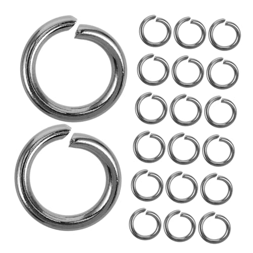 Homoyoyo 100 Pcs Offener Ringschmuck schlüsselringe bastel ringe Schmuck Zubehör schlusselringe Handwerksringe Schlüsselanhängerstangen für Perlen dicke Biegeringe Ringdraht Eisen Silver von Homoyoyo