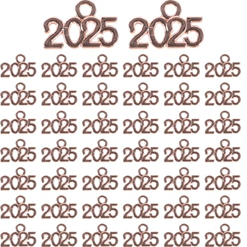 Homoyoyo 100 Stück 2025 Anhänger Aus Legierung 2025 Schmuckherstellung 2025 Charms 2025 Buchstabenanhänger Mini-anhänger-zubehör Zahl 2025 Charms Zahlenanhänger Armband 100st Mach Es Selbst von Homoyoyo