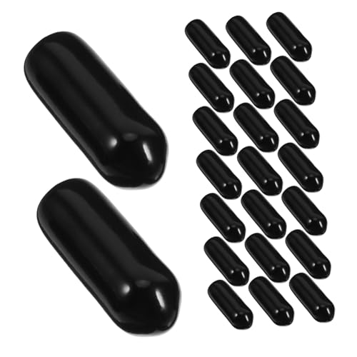 Homoyoyo 100St Kabelschutzkappe endkappen für schrauben Schraubverschlüsse Schraubenschutzkappe flexibler Schraubgewindeschutz Leuchtenmutter runde Endkappen aus Gummi Drahtkappen PVC Black von Homoyoyo