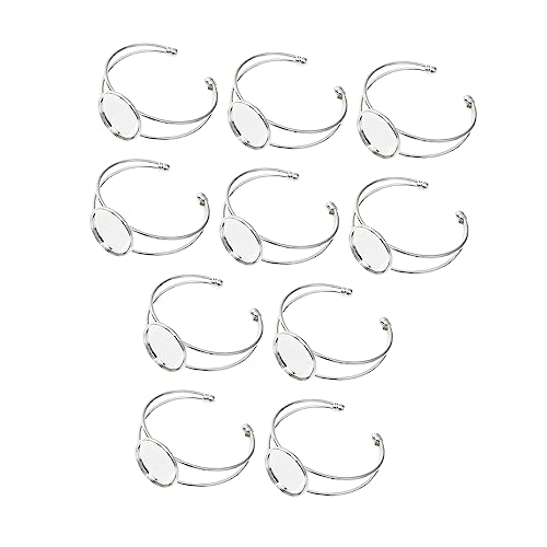 Homoyoyo 10Stücke DIY Armband Lünette Basis Armband Mit Öffnung Für Schmuckherstellung Zum Einsetzen Von Edelsteinen Oder Harzdekorationen Homoyoyo 10Stücke DIY Armband Lünette Basis Armband Mit Öffnung Für Schmuckherstellung Zum Einsetzen Von Edelsteinen Oder Harzdekorationen von Homoyoyo