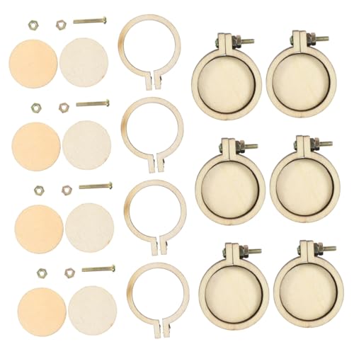 Homoyoyo 10er Set Mini Stickrahmen Aus Holz - Runde Stickerei Mini Hoops Für DIY Projekte - Schmuckherstellung Und Kreative Bastelideen 3 x 2 5 Cm Ideal Für Anhänger Und Broschen von Homoyoyo