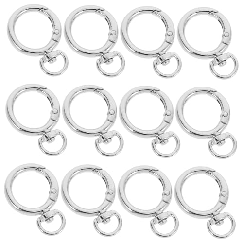 Homoyoyo 12Stücke Runde Karabinerhaken Feder O Ringe mit Drehring für Schlüsselanhänger Geldbörsen und DIY Projekte Robustem Silberne Schnalle Homoyoyo 12Stücke Runde Karabinerhaken Feder O Ringe mit Drehring für Schlüsselanhänger Geldbörsen und DIY Projekte Robustem Silberne Schnalle von Homoyoyo