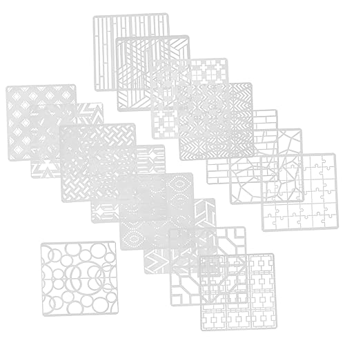 Homoyoyo 16 Stk Ziegelschablone für Beton Zeichnungsschablonen DIY Bastelschablonen Geometrische Schablonen Wiederverwendbare Schablonen Malvorlagen-Schablonen geometrische Hohlschablonen von Homoyoyo
