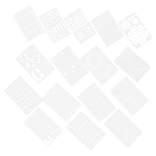 Homoyoyo 16 Stück Teiliges Journal Schablonen aus Pet Wiederverwendbare Glatte DIY Zeichenschablonen für Scrapbooking Planer Vielseitige Muster Langlebig und Leicht zu Reinigen Homoyoyo 16 Stück Teiliges Journal Schablonen aus Pet Wiederverwendbare Glatte DIY Zeichenschablonen für Scrapbooking Planer Vielseitige Muster Langlebig und Leicht zu Reinigen von Homoyoyo