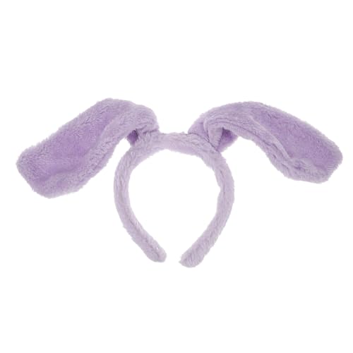 Homoyoyo 1Pc Hundeohrstirnband halloween haarreif halloween headband Tierohr Kopfschmuck Känguruohren doppeltes Stirnband Muff Partyzubehör Party-Kopfschmuck-Dekoration Plüschstoff Lavender von Homoyoyo