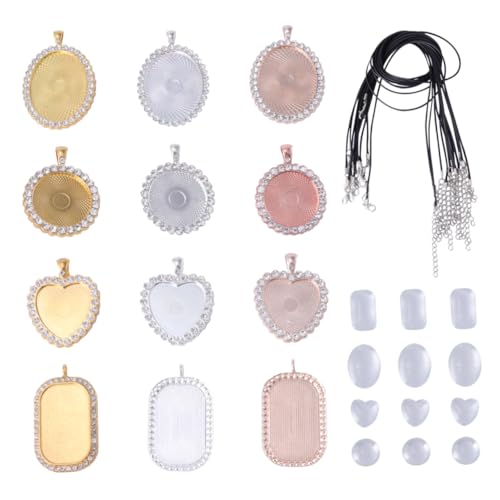 Homoyoyo 1Satz DIY Schmuckset mit Tray Lederbändern Cabochon Einstellungsfach und Lünettenablage für Halsketten Armbänder Schlüsselanhänger und Mehr Homoyoyo 1Satz DIY Schmuckset mit Tray Lederbändern Cabochon Einstellungsfach und Lünettenablage für Halsketten Armbänder Schlüsselanhänger und Mehr von Homoyoyo