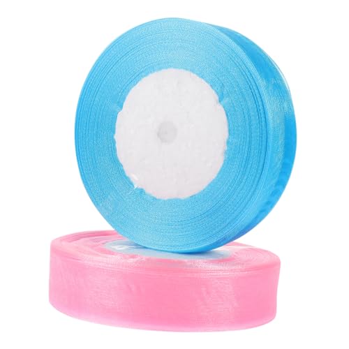 Homoyoyo 2 Rollen Transparente Schneidbare Geschenkband aus Organzastoff Vielseitiges Dekoband für Geschenkverpackung DIY Bastelarbeiten Party und Weihnachtsdekoration Farben Blau Rosa Homoyoyo 2 Rollen Transparente Schneidbare Geschenkband aus Organzastoff Vielseitiges Dekoband für Geschenkverpackung DIY Bastelarbeiten Party und Weihnachtsdekoration Farben Blau Rosa von Homoyoyo