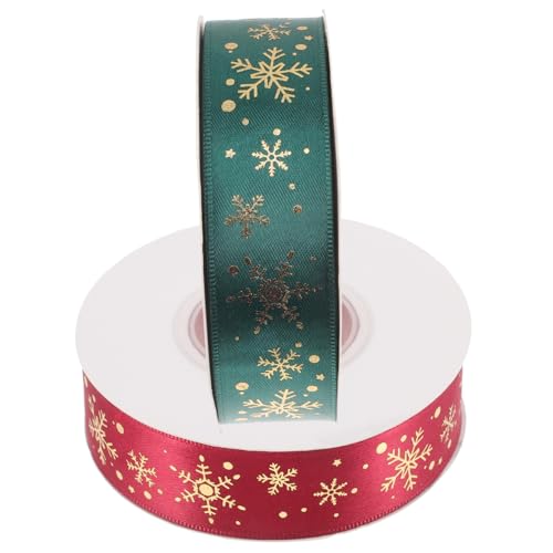 Homoyoyo 2 Rollen Weihnachtsschleifen Geschenkband Grün mit Schneeflocken Langlebige DIY Bastelbänder für Geschenkverpackung Weihnachtsbaumdekoration Party und Heimdeko Homoyoyo 2 Rollen Weihnachtsschleifen Geschenkband Grün mit Schneeflocken Langlebige DIY Bastelbänder für Geschenkverpackung Weihnachtsbaumdekoration Party und Heimdeko von Homoyoyo