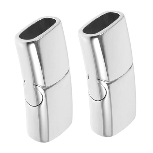Homoyoyo 2 Stück Magnetischer Edelstahl Verschluss für Lederband Armband Kettenverschluss Diy Schmuckzubehör Robust Leicht Bedienbar Silberfarben für Damen Herren Homoyoyo 2 Stück Magnetischer Edelstahl Verschluss für Lederband Armband Kettenverschluss Diy Schmuckzubehör Robust Leicht Bedienbar Silberfarben für Damen Herren von Homoyoyo