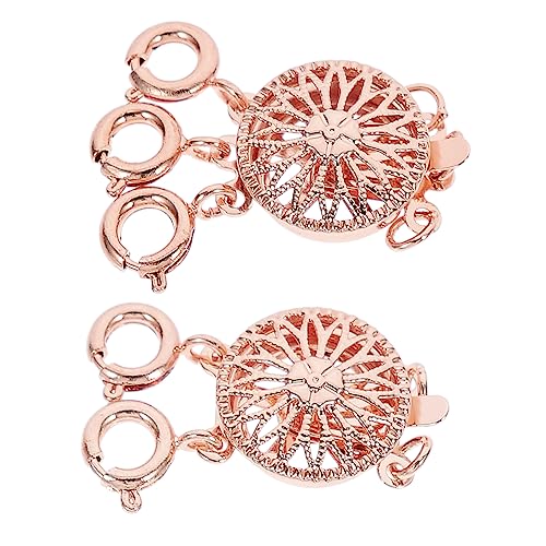 Homoyoyo 2 Stück Rosegold Ketten Layering Verschlüsse - Mehrschichtige Halsketten Schnallen Für Individuelles Schmuckdesign - Ideal Zum Kombinieren Von Halsketten Und Armbändern von Homoyoyo