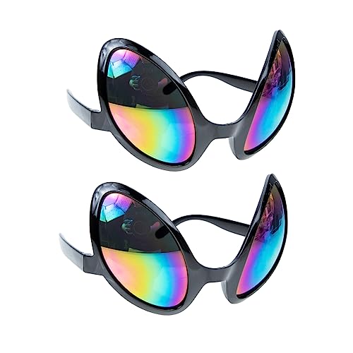 Homoyoyo 2 Stück Urlaubszubehör verrückte Brille lustig futuristisch Visierbrille faschingsbrille karnevalsbrille coole Sommerbrille dekorative Party- Plastik Black von Homoyoyo