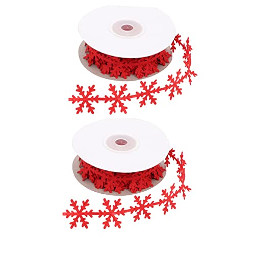 Homoyoyo 2 Stück Weihnachtsschleifen Schneeflocken Geschenkband Rot Langlebiges nicht Gewebtes Dekoband Vielseitig für Geschenkverpackung Partydekoration Zuschneidbar Farbecht Flexible Homoyoyo 2 Stück Weihnachtsschleifen Schneeflocken Geschenkband Rot Langlebiges nicht Gewebtes Dekoband Vielseitig für Geschenkverpackung Partydekoration Zuschneidbar Farbecht Flexible von Homoyoyo