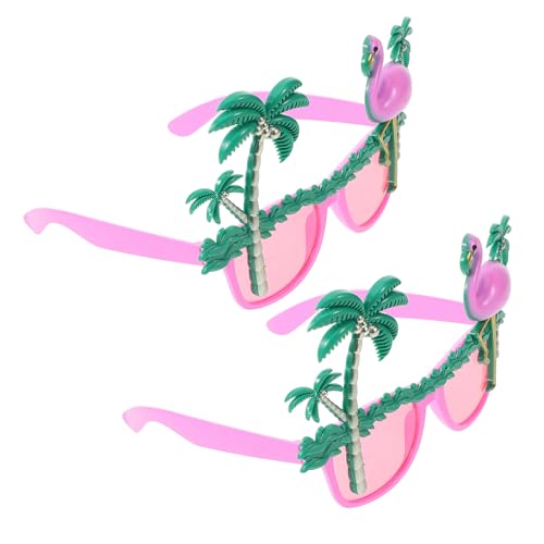 Homoyoyo 2 Stücke Flamingo-brille Flamingo-kostüm Flamingo-zubehör Party- Palmengläser -sonnenbrillen-partybevorzugung Tropische Kostümrequisiten Luau Partybrille Rosa von Homoyoyo