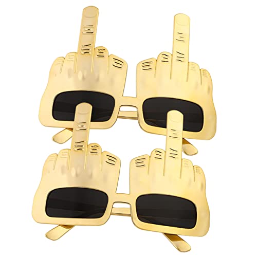 Homoyoyo 2 Stücke Lustige Mittelfinger Brille in Gold – Perfekte Foto Requisiten Für Geburtstagsfeiern Und Partys – Einzigartige Partyaccessoires Für Unvergessliche Momente von Homoyoyo