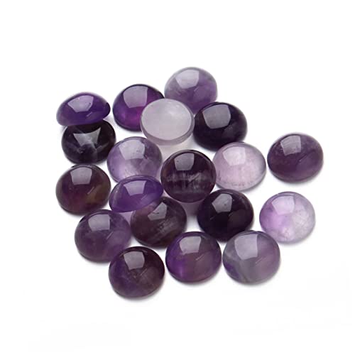 Homoyoyo 20 Stück Chakra Heilstein Cabochons - Amethyst Und Achat Perlen Für Die Schmuckherstellung - Oval Und Rund in Violett Und Transparent Ideal Für Kreative Projekte Und Dekoration von Homoyoyo