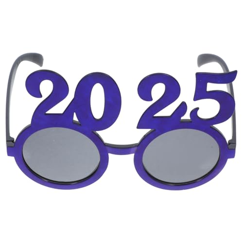 Homoyoyo 2025 Brille Kunststoff 2025 Brille Abschlussfeier 2025 Party Requisite Lustige Zahl Sonnenbrille Frohes Neues Jahr Brillen Partyzubehör Blau von Homoyoyo