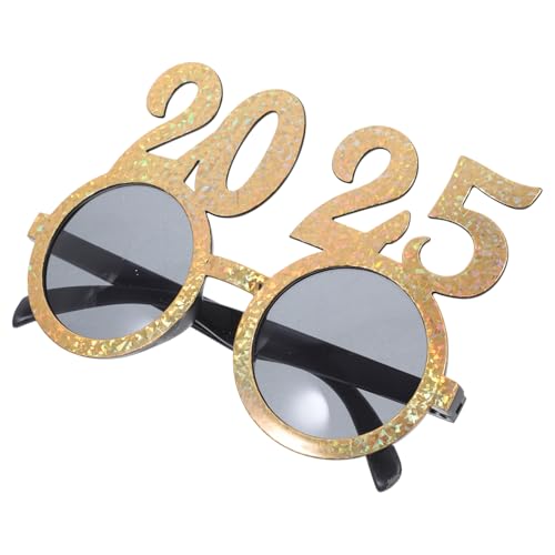Homoyoyo 2025 Brille Kunststoff 2025 Brille Abschlussfeier 2025 Party Requisite Lustige Zahl Sonnenbrille Frohes Neues Jahr Brillen Partyzubehör Golden von Homoyoyo