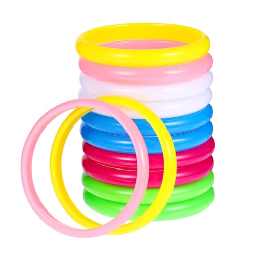 Homoyoyo 24 Stück Bonbonfarbenes Armband kinderarmbänder partygeschenke gesteckt Bonbonfarbene Armbänder Neon Armbänder Wurfring Armreifen für Kleinkinder Turnringe aus Kunststoff Plastik von Homoyoyo