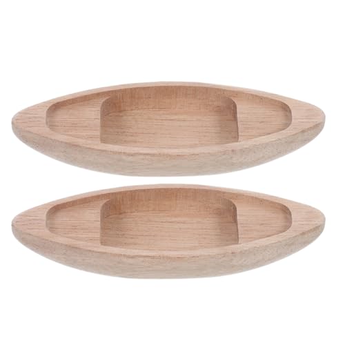 Homoyoyo 2Pcs Mini Holzboot Modell Tischplatte Rustikale Holzboot -Ornamente Nautical Kleine Segelboot -Figuren DIY -Handwerksprojekte von Homoyoyo