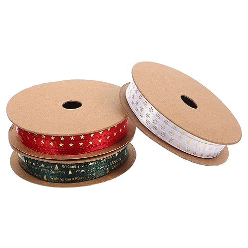 Homoyoyo 3 Rollen Weihnachtsbänder Polyester Geschenkband mit Stern und Schneeflockenmuster Strapazierfähige Dekobänder für DIY Geschenkverpackung Schleifen und Weihnachtsdeko Homoyoyo 3 Rollen Weihnachtsbänder Polyester Geschenkband mit Stern und Schneeflockenmuster Strapazierfähige Dekobänder für DIY Geschenkverpackung Schleifen und Weihnachtsdeko von Homoyoyo