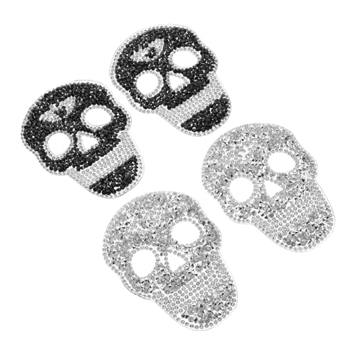 Homoyoyo 4 Stück Applikation Mit Skelettkopf Strass Applikationen Skelettkopf Aufnäher Zum Aufbügeln Skelett Patch Applikationen Für Kleidung Zum Homoyoyo 4 Stück Applikation Mit Skelettkopf Strass Applikationen Skelettkopf Aufnäher Zum Aufbügeln Skelett Patch Applikationen Für Kleidung Zum von Homoyoyo