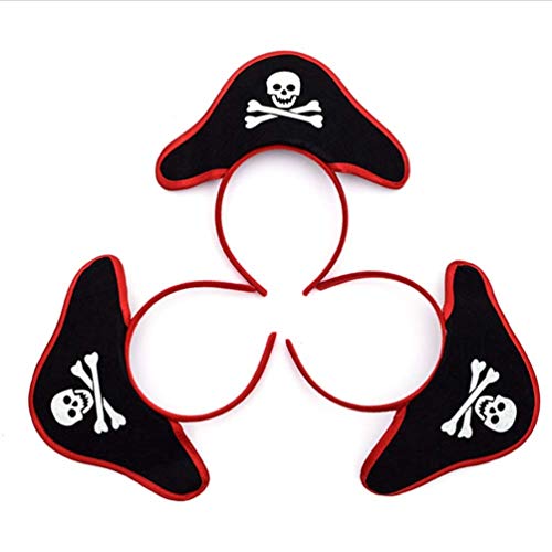 Homoyoyo 4 Stück Haarreifen Mit -Piraten-Design Halloween-Kopfreifen Kapitänszubehör Für Kostüm-Stirnbänder Party Festival Rollenspiele Gastgeschenke Lustige Maskerade Cosplay von Homoyoyo