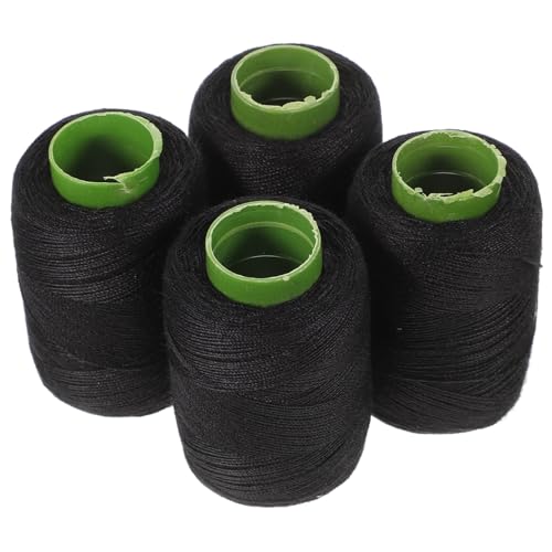 Homoyoyo 4 Stück Polyester-Nähgarn Set in Schwarz - Geflochtene Spulen Für Leder Und Perücken Nähen Ideal Für Nähmaschinen Und Handarbeiten Langlebig Und Robust von Homoyoyo