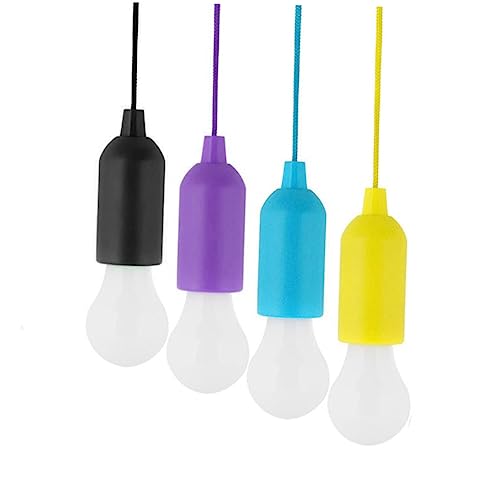 Homoyoyo 4 Stück Schnur Licht ziehen Zubehör für Baumhäuser Notlicht Campingzubehör Campinglaterne hängende LED-Lampe LED-Zugschnurlicht Zelt Die Glühbirne Taschenlampe Kordelzug Lagerfeuer von Homoyoyo