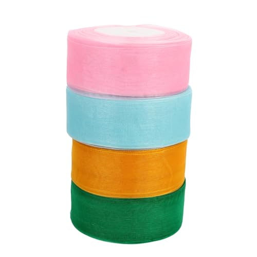 Homoyoyo 4Rollen Chiffon Organza Bänder DIY Schimmerndes Geschenkband Für Hochzeiten Bastelprojekte Dekoration Homoyoyo 4Rollen Chiffon Organza Bänder DIY Schimmerndes Geschenkband Für Hochzeiten Bastelprojekte Dekoration von Homoyoyo