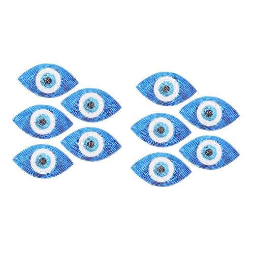 Homoyoyo 5er Set Böser Blick Pailletten Augen Patches Zum Aufbügeln Und Aufnähen – Glitzernde Applikationen Für Kleidung - Jeans - Taschen Und DIY Projekte – Evil Eye Motive in Blau Und von Homoyoyo