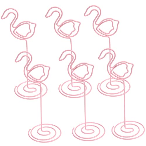 Homoyoyo 6 Stück Flamingo Fotohalter – Platzkartenhalter Für Hochzeiten - Partys Und Feiern – Dekorative Klemme Für Fotos - Erinnerungen Und Sitzetiketten – Ideal Für Tischdekoration von Homoyoyo