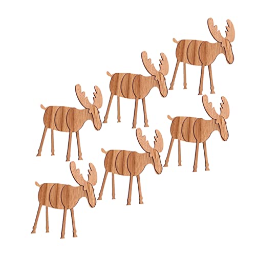 Homoyoyo 6 Stück Holz 3D Rentier Ornamente - Dekorative ELK Cutouts Für Weihnachten - Rustikale Tischdeko Aus Holz Für Zuhause Küche Und Schreibtisch Ideales Für Und Familie von Homoyoyo