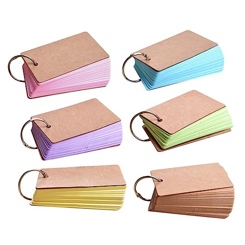 Homoyoyo 6 Stück Teiliges Bunte Karteikarten mit Binder Ring Kraftvolles Papier Leicht Nachfüllbar DIY Lernkarten für Schule Büro Zuhause Praktische Vokabelkarten zum Beschriften und Homoyoyo 6 Stück Teiliges Bunte Karteikarten mit Binder Ring Kraftvolles Papier Leicht Nachfüllbar DIY Lernkarten für Schule Büro Zuhause Praktische Vokabelkarten zum Beschriften und von Homoyoyo