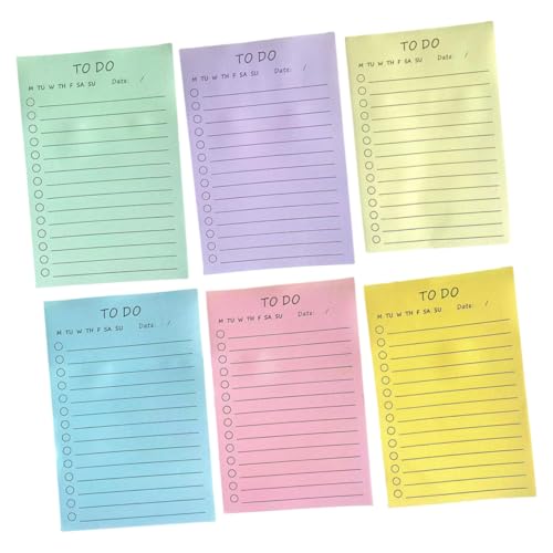 Homoyoyo 6Stücke Klebrige Notizblöcke Dekorative Haftnotizen Pastellfarben Zerreißbare Memo Sticker Für Notizen Und Erinnerungen Praktische Kleine Notizbücher Für Büro Und Schule von Homoyoyo