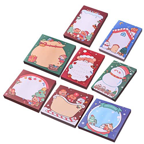 Homoyoyo 8 Stück Weihnachtliche Haftnotizen Weihnachtsnotizbuch Schlüssel Weihnachtskinder Notizbilder Weihnachts-notizblöcke Pads Kleiner Zettelaufkleber Mini Weihnachten Erwachsene Papier von Homoyoyo