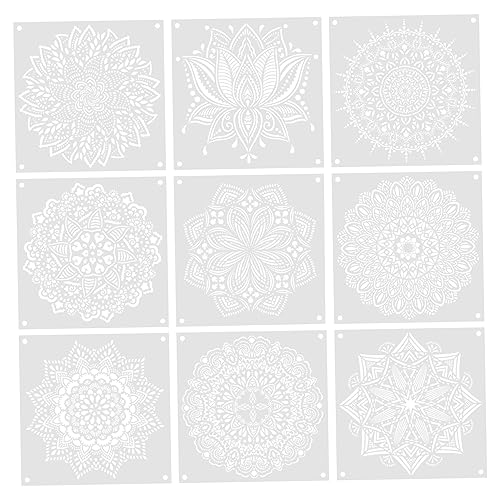Homoyoyo 9 Blätter Teiliges Mandala Schablonen Wiederverwendbare Dekorative Blumen Vorlagen Glatte Oberfläche Leicht zu Reinigen Vielseitig für Möbel Wände DIY Teenagerzimmer Dekoration Homoyoyo 9 Blätter Teiliges Mandala Schablonen Wiederverwendbare Dekorative Blumen Vorlagen Glatte Oberfläche Leicht zu Reinigen Vielseitig für Möbel Wände DIY Teenagerzimmer Dekoration von Homoyoyo