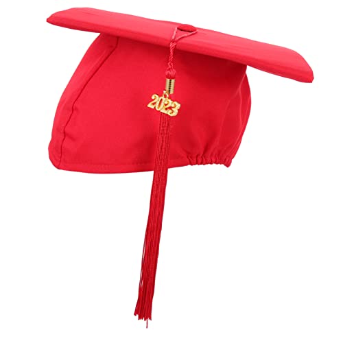 Homoyoyo Abschlusskappe 2023 abschlussfeier graduation cap decoration Abschlusskappe aus Stoff Stirnband für Abschlusskappen Graduierungskappen aus Stoff Abschlusshüte Dekore Polyester rot von Homoyoyo