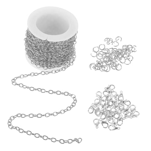 Homoyoyo DIY Schmuckherstellungsset Silberne Ketten mit Karabinerverschlüssen und Ringen Vielseitiges Materialset für Halsketten und Armbänder Installieren Langlebig und Farbbeständig für Homoyoyo DIY Schmuckherstellungsset Silberne Ketten mit Karabinerverschlüssen und Ringen Vielseitiges Materialset für Halsketten und Armbänder Installieren Langlebig und Farbbeständig für von Homoyoyo