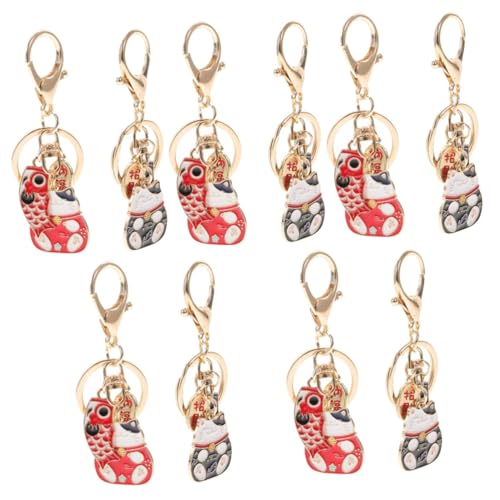 Homoyoyo Glückskatze Schlüsselanhänger Set - 2 Stück Maneki Neko Schlüsselringe in Rot Und Blau - Japanische Glücksbringer Für Taschen Geldbörsen Und Rucksäcke Perfektes Für Homoyoyo Glückskatze Schlüsselanhänger Set - 2 Stück Maneki Neko Schlüsselringe in Rot Und Blau - Japanische Glücksbringer Für Taschen Geldbörsen Und Rucksäcke Perfektes Für von Homoyoyo