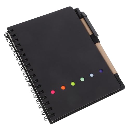 Homoyoyo Spiral Notizbuch mit Stifthalter und Bunten Index Tabs Liniert Kleines Notizheft aus Kraftpapier Journal für Studenten Künstler und Büro Haftnotizen und Seitenmarkern Schwarz Homoyoyo Spiral Notizbuch mit Stifthalter und Bunten Index Tabs Liniert Kleines Notizheft aus Kraftpapier Journal für Studenten Künstler und Büro Haftnotizen und Seitenmarkern Schwarz von Homoyoyo