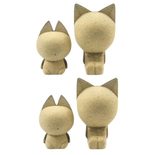 Homoyoyo Unvollendete 3D Katzenfigur Aus Holz – DIY Tierfigur Zum Bemalen Für Erwachsene - Kreative Holzhandwerksornamente Und Dekoratives Katzen-Schreibtischaccessoire von Homoyoyo