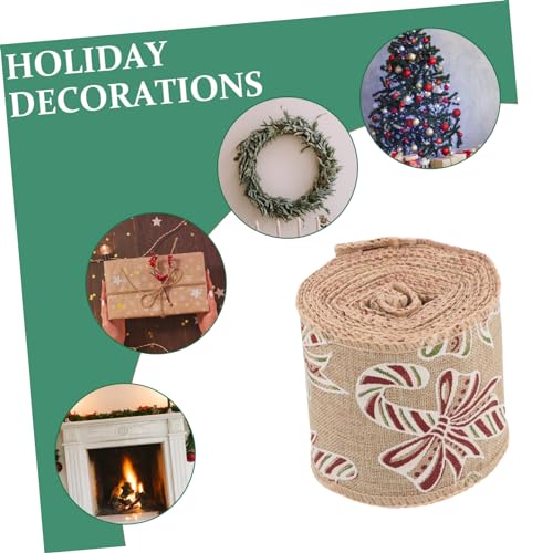Homoyoyo Weihnachtliches DIY Geschenkband Juteband mit Cartoon Robustes Geschenkverpackungsband für Basteln Partydeko und Weihnachtsdekoration Handliches Dekoband Homoyoyo Weihnachtliches DIY Geschenkband Juteband mit Cartoon Robustes Geschenkverpackungsband für Basteln Partydeko und Weihnachtsdekoration Handliches Dekoband von Homoyoyo