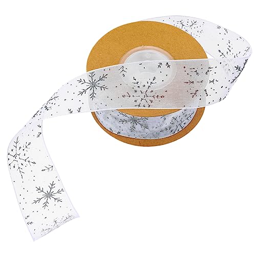 Homoyoyo Weihnachtsband mit Schneeflockenmuster Silbernes Geschenkband zum Basteln Dekoratives Schleifenband für Weihnachtsgeschenke DIY Festtagsdeko Vielseitiges Geschenkband für Homoyoyo Weihnachtsband mit Schneeflockenmuster Silbernes Geschenkband zum Basteln Dekoratives Schleifenband für Weihnachtsgeschenke DIY Festtagsdeko Vielseitiges Geschenkband für von Homoyoyo