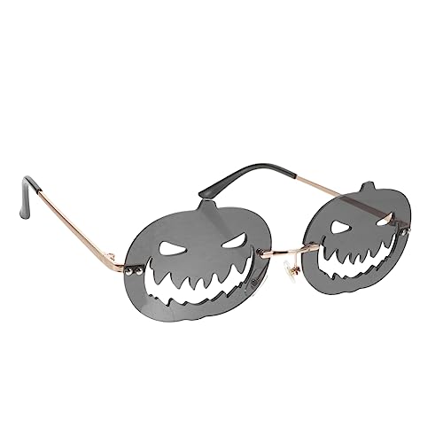 Homoyoyo lustige Kürbisse modische Brille Maske halloween pumpkin halloweenkürbis halloween deko kürbiskerne unregelmäßige Brillen Halloween-Party- Metall Black von Homoyoyo