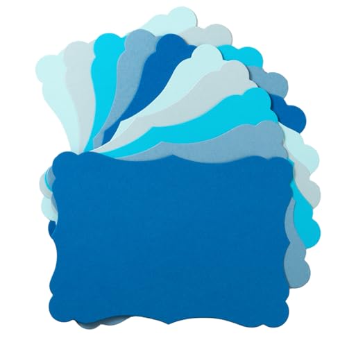 Blanko-Kraftkarten, dickes Papier, braune Grußkarten für selbstgemachte Geschenkkarten, Speisekarten, Babypartys und Hochzeitseinladungen (blau, 5 Farben, 12,7 x 17,8 cm) von Homtable